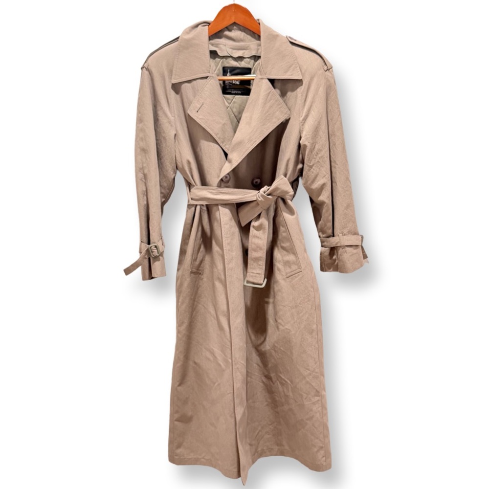 London Fog Full Length Trench Coat Tan Belted Removable Liner 4